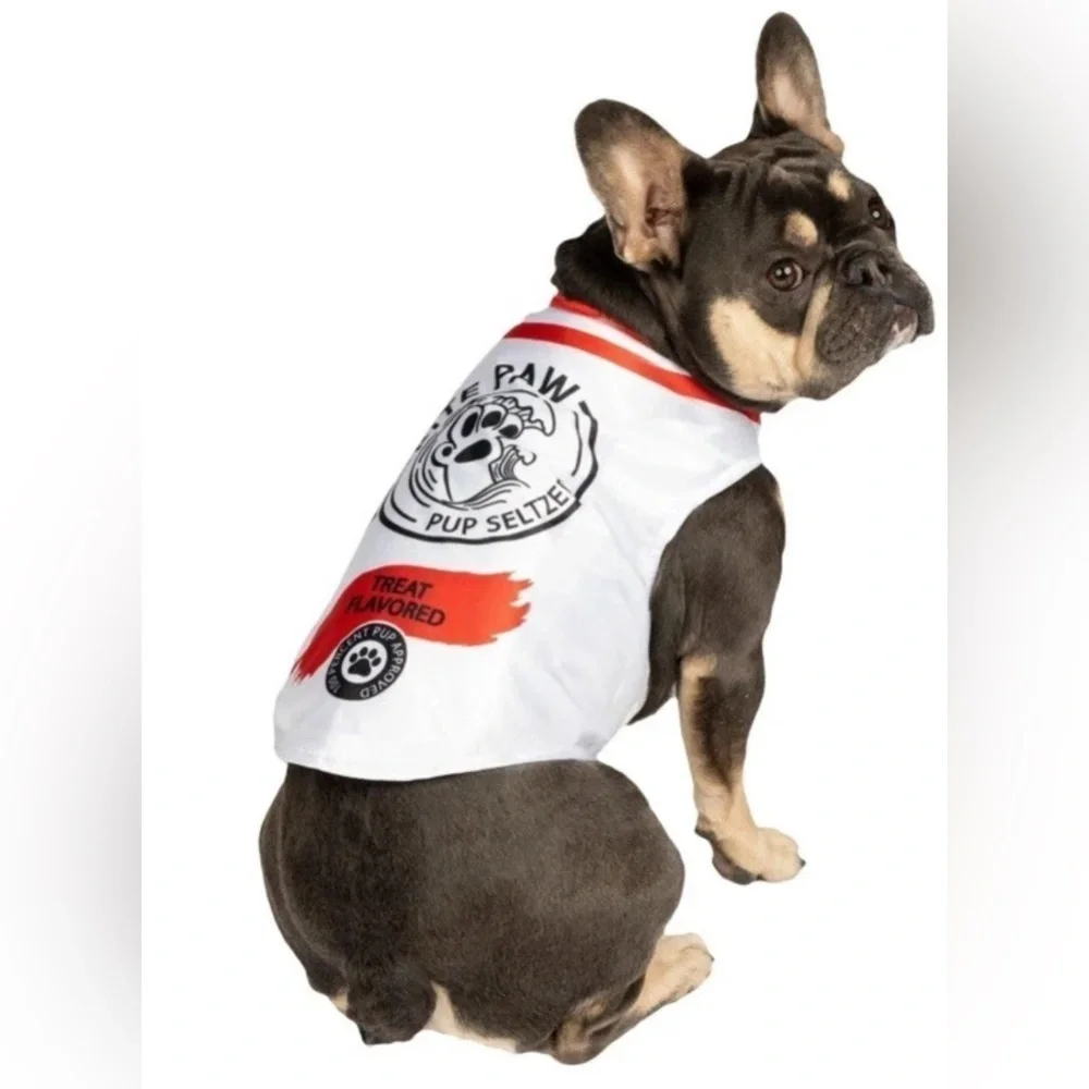 Pup Seltzer Dog Costume - Red and White l/xl